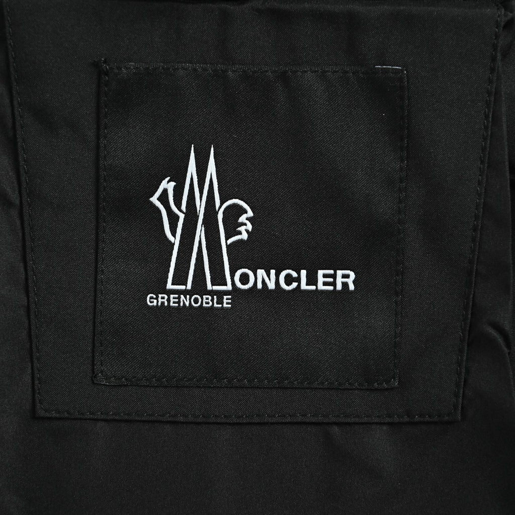 Moncler Black Sleeve Badge Hooded Zip-Up Jacket - Dark Navy