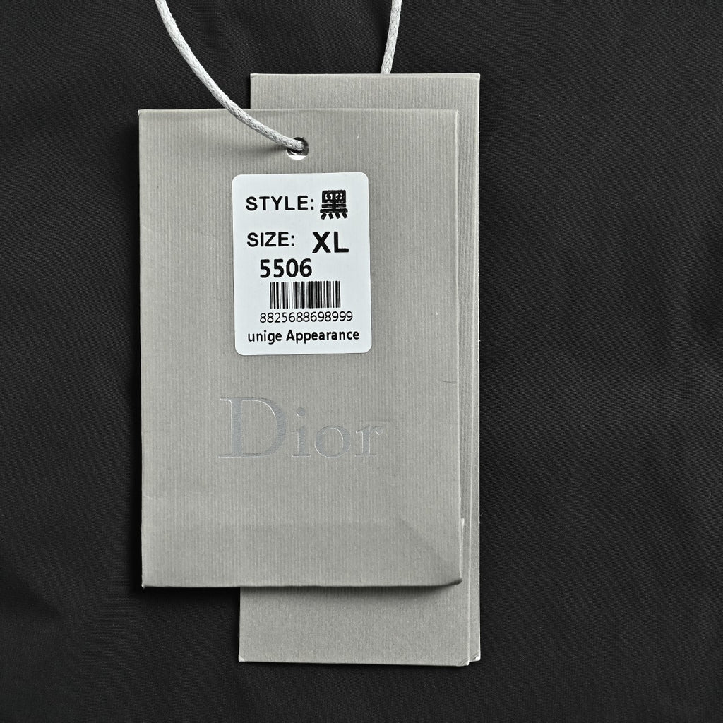Dior Technical Fabric Letter-Embroidered Zip-Up Jacket - Black