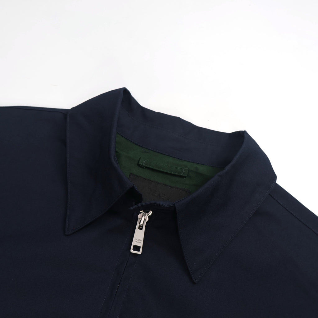 Prada Harrington Zip-Up Jacket - Navy Blue