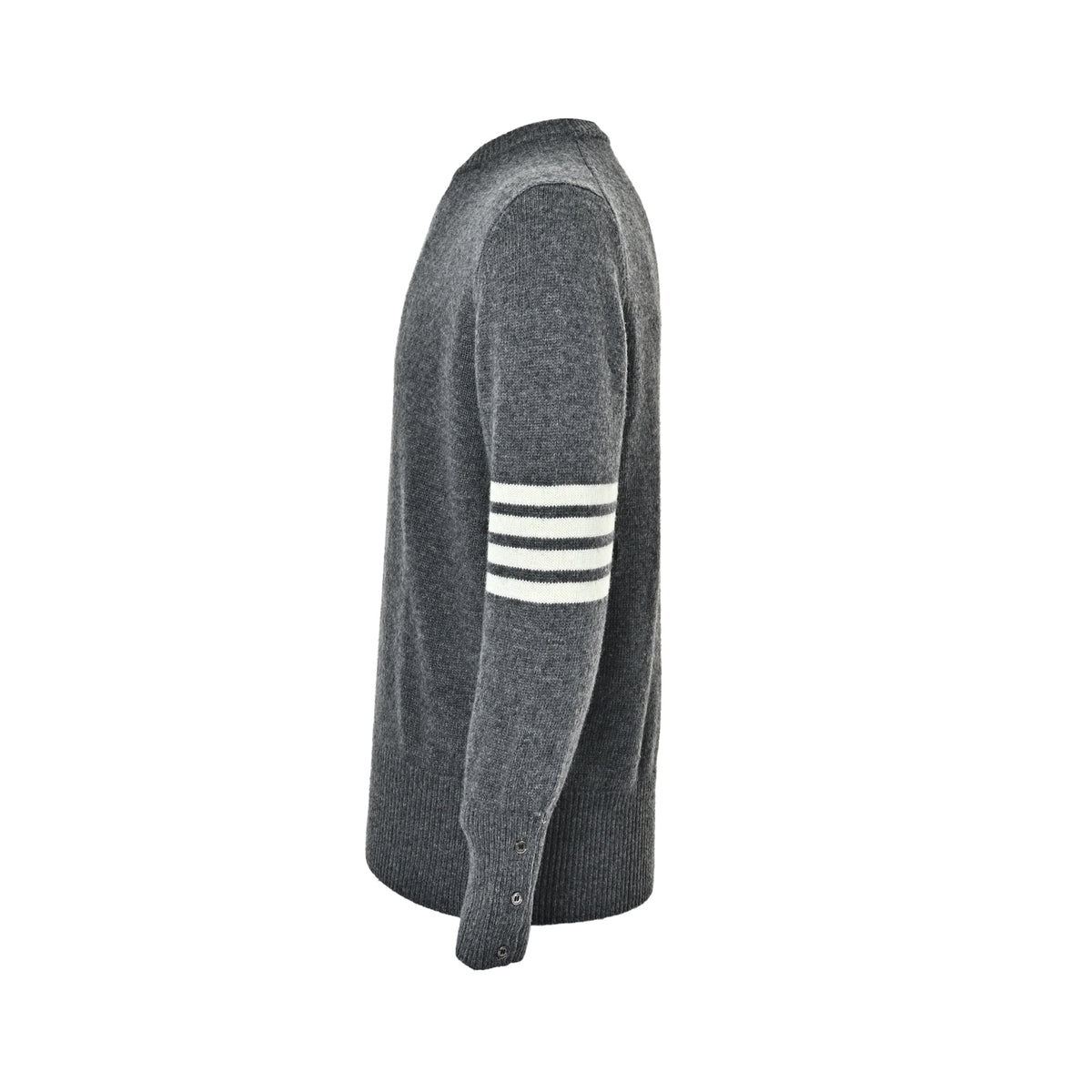 Thom Browne Four-Bar Crewneck Knit Sweater - Gray