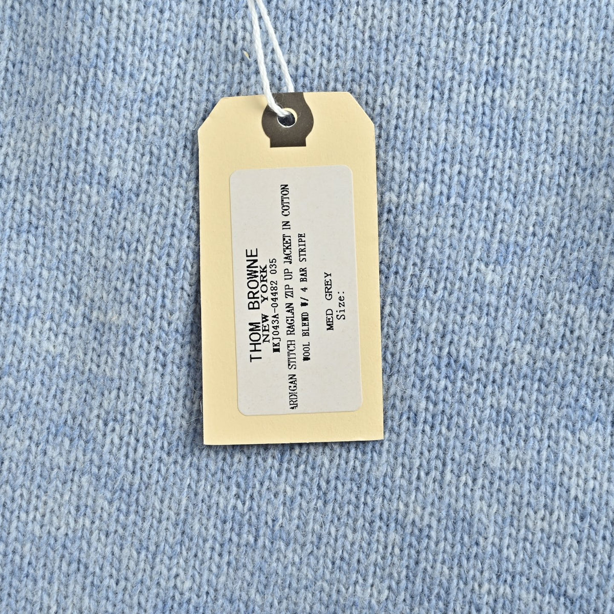 Thom Browne Four-Bar Crewneck Knit Sweater - Light Blue