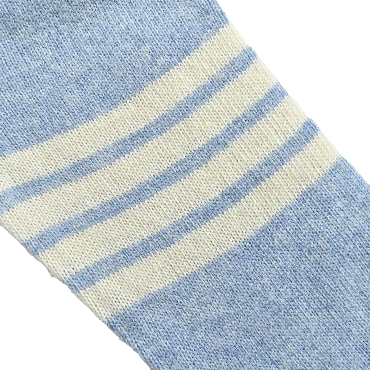 Thom Browne Four-Bar Crewneck Knit Sweater - Light Blue