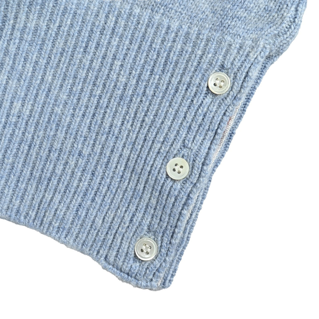 Thom Browne Four-Bar Crewneck Knit Sweater - Light Blue