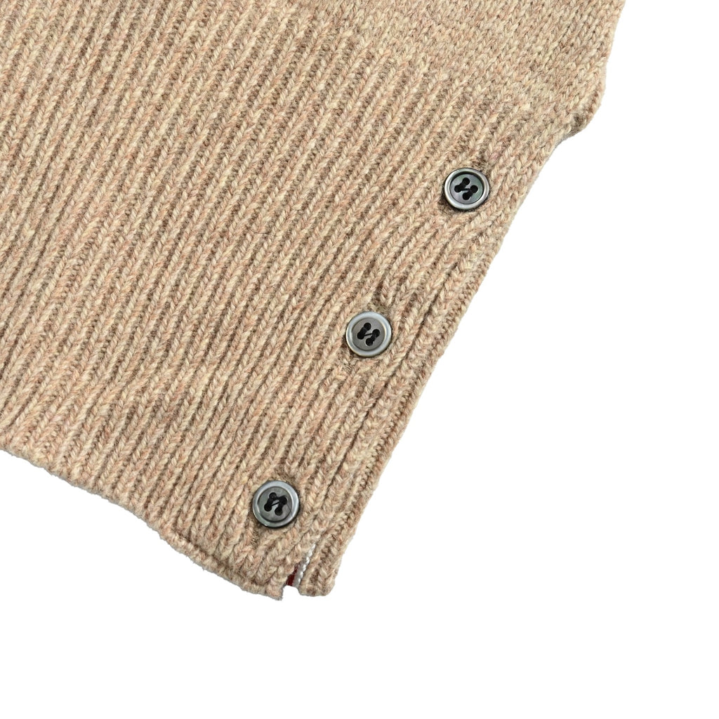 Thom Browne Four-Bar Crewneck Knit Sweater - Beige