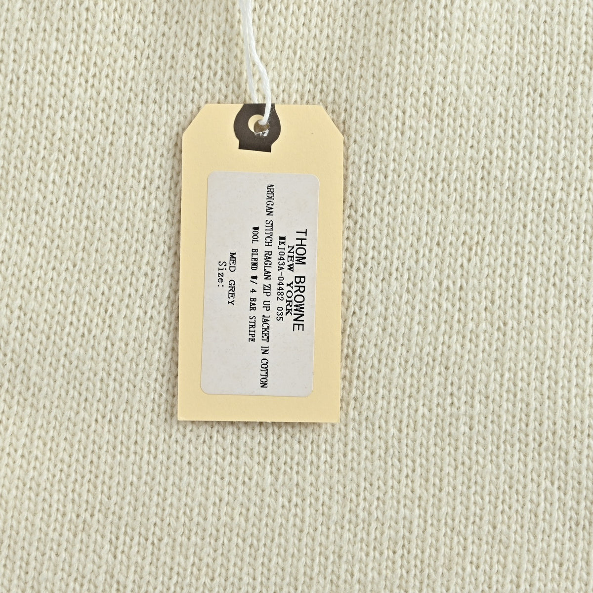 Thom Browne Four-Bar Crewneck Knit Sweater - Ivory
