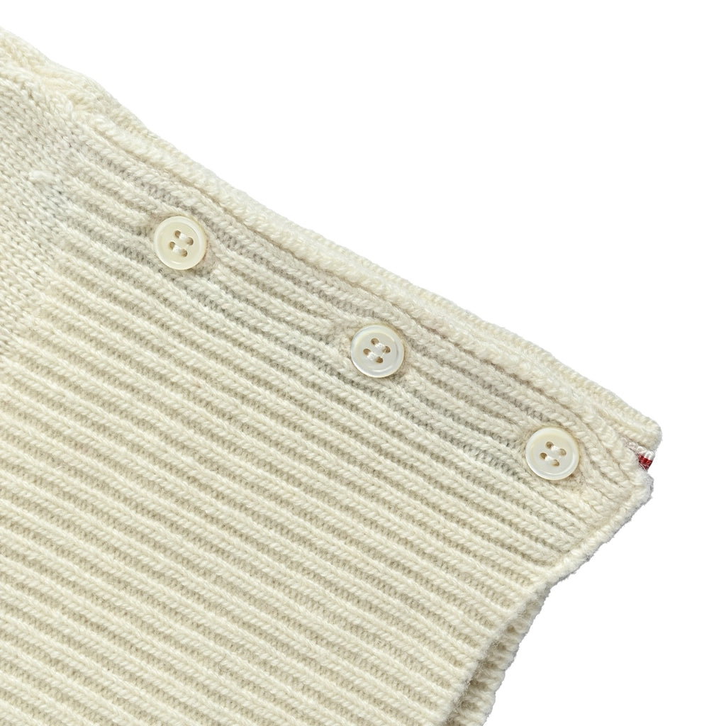 Thom Browne Four-Bar Crewneck Knit Sweater - Ivory
