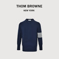 Thom Browne Four-Bar Crewneck Knit Sweater - Navy Blue