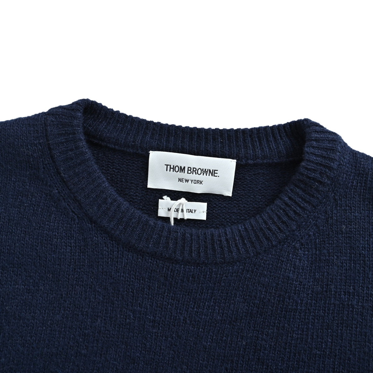Thom Browne Four-Bar Crewneck Knit Sweater - Navy Blue