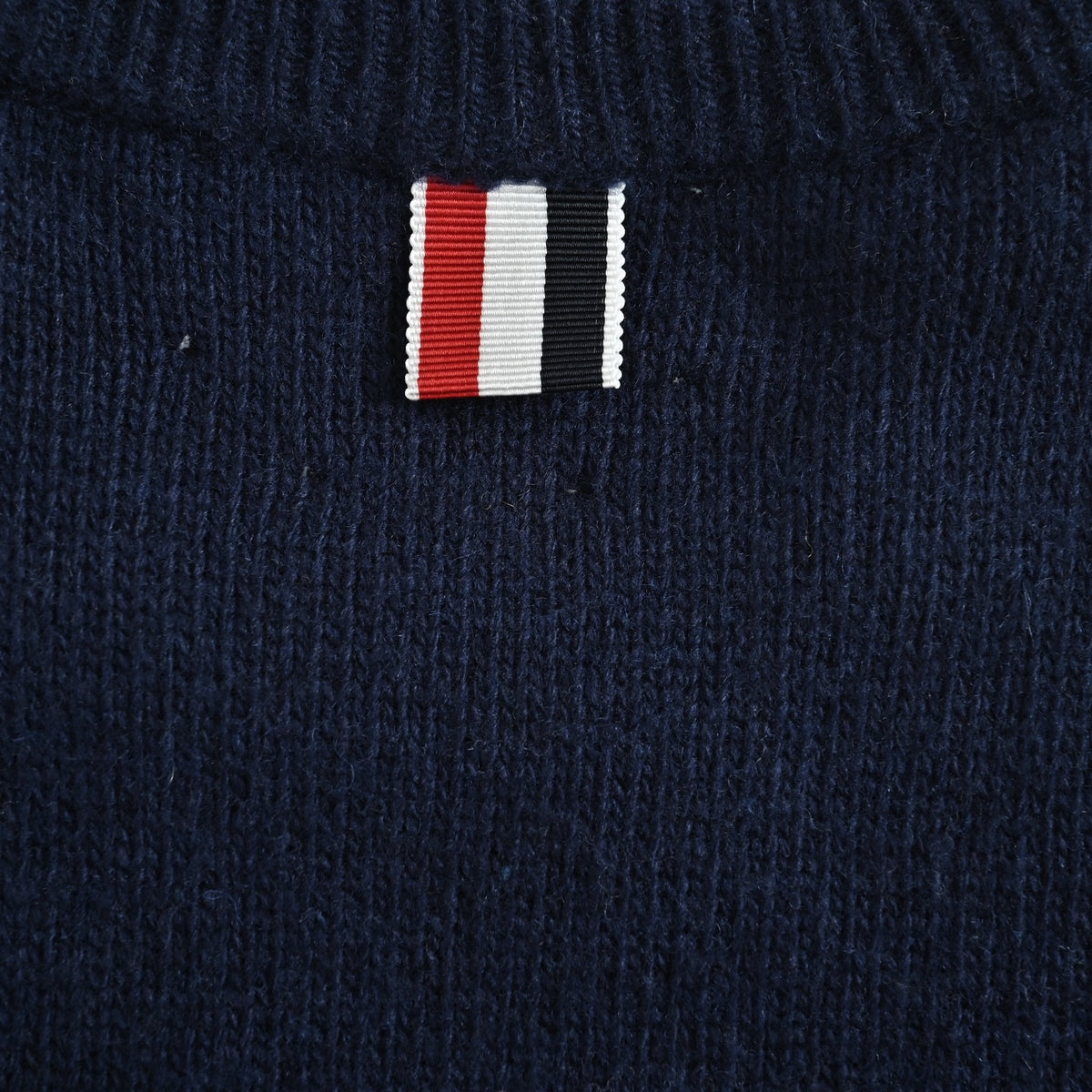Thom Browne Four-Bar Crewneck Knit Sweater - Navy Blue