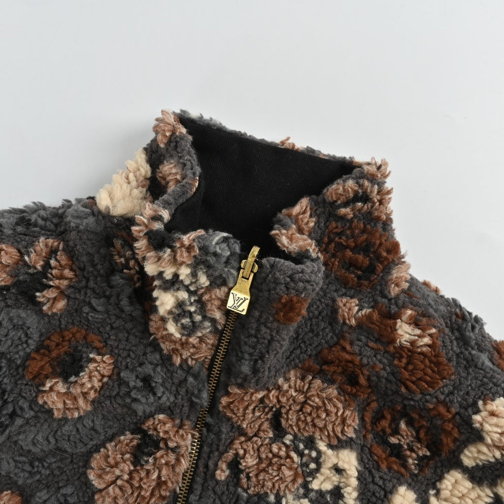 Louis Vuitton x NIGO Reversible Teddy Fleece Zip-Up Jacket
