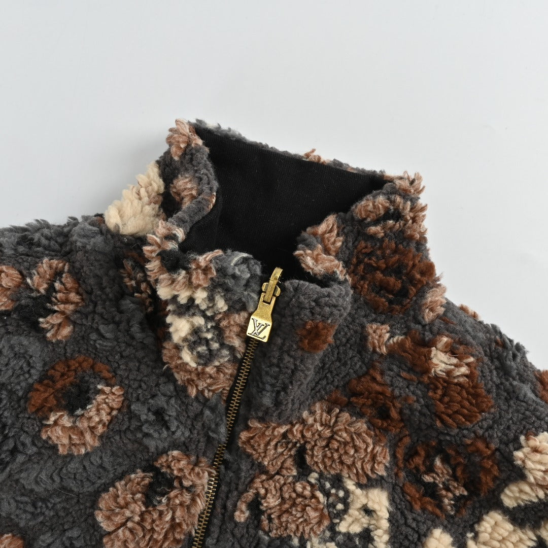 Louis Vuitton x NIGO Reversible Teddy Fleece Zip-Up Jacket