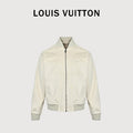 Louis Vuitton Letter-Embroidered Suede-Effect Bomber Jacket - Ivory