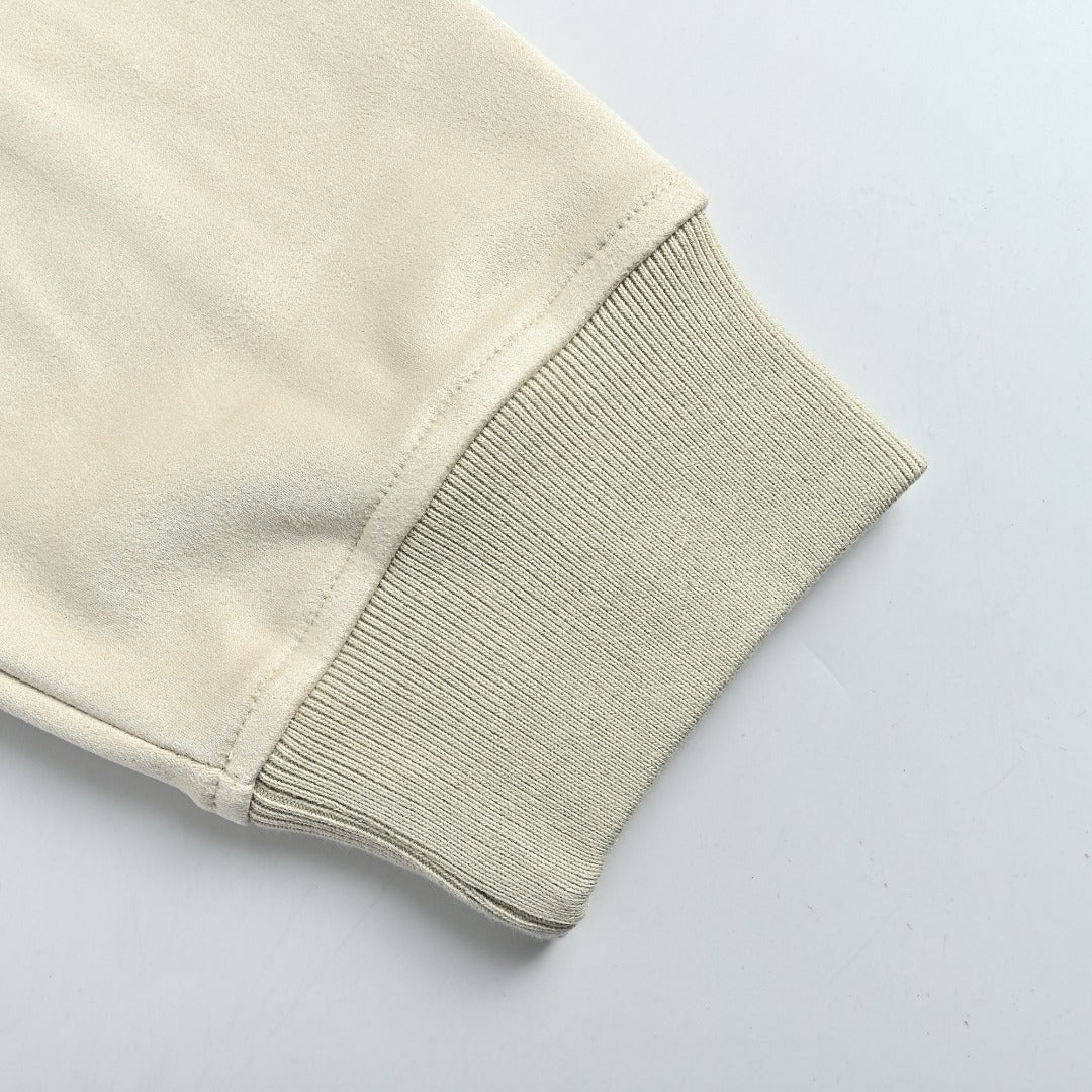 Louis Vuitton Letter-Embroidered Suede-Effect Bomber Jacket - Ivory