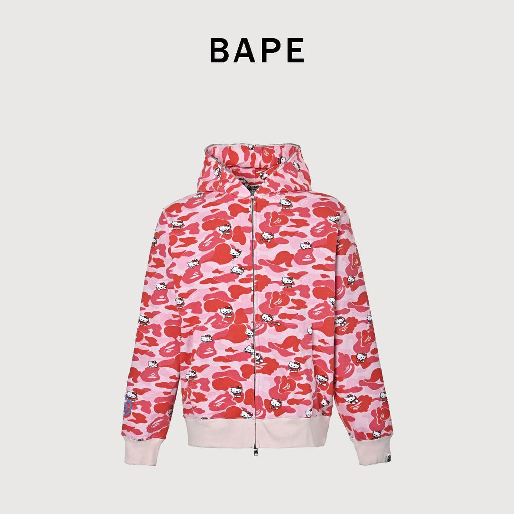 BAPE x Hello Kitty Pink Camo Zip-Up Hoodie