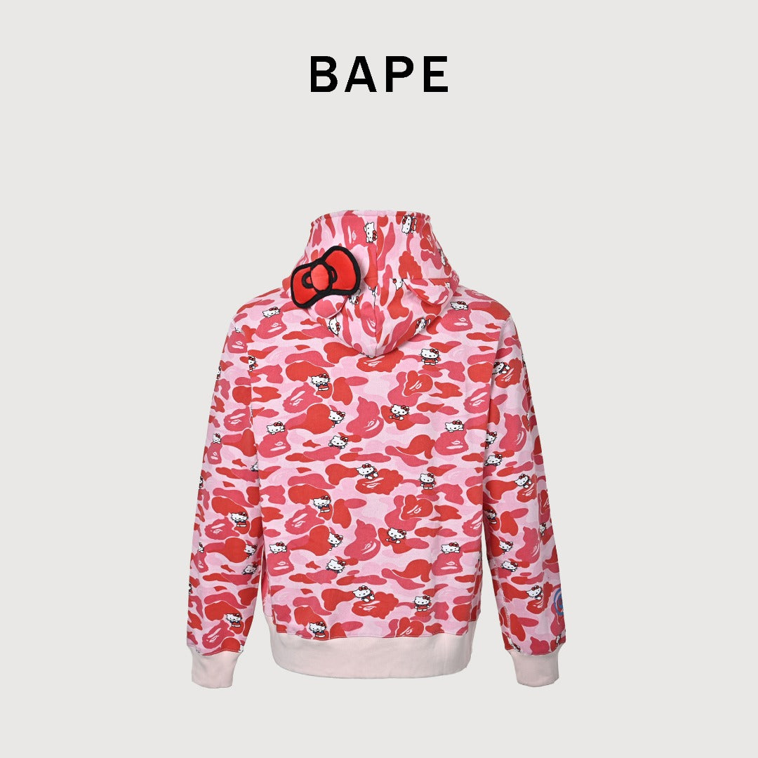 BAPE x Hello Kitty Pink Camo Zip-Up Hoodie