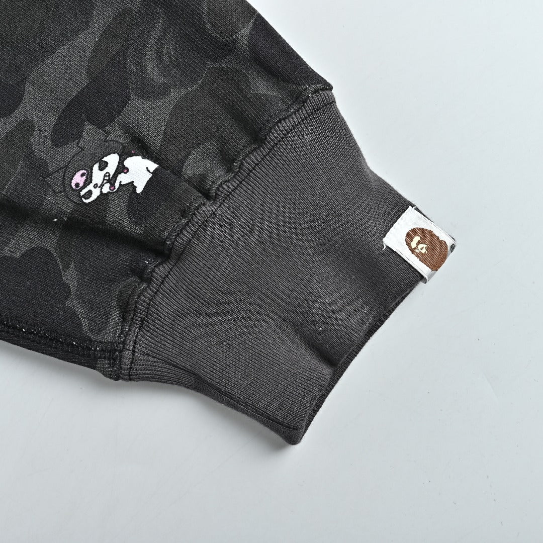 BAPE x Sanrio Character Camo Zip-Up Hoodie - Black