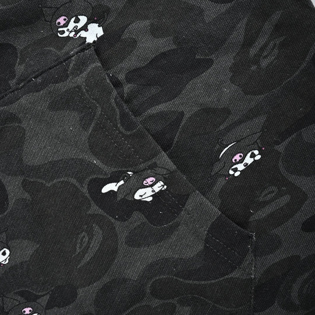 BAPE x Sanrio Character Camo Zip-Up Hoodie - Black
