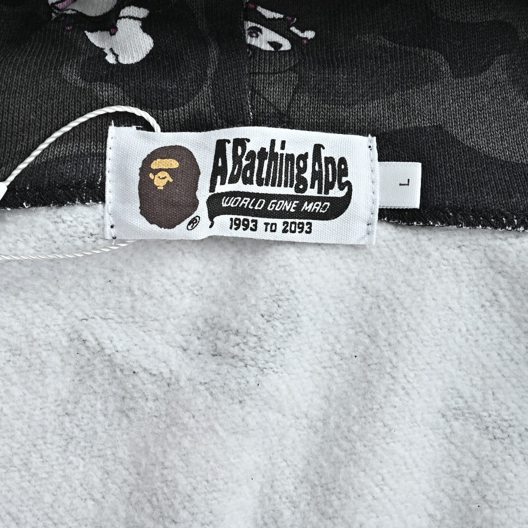 BAPE x Sanrio Character Camo Zip-Up Hoodie - Black