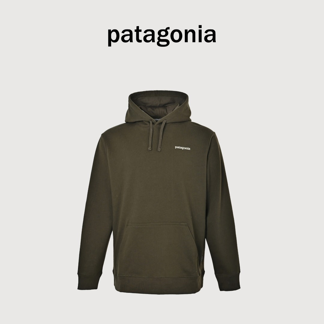 Patagonia Wave Graphic Pullover Hoodie - Dark Olive