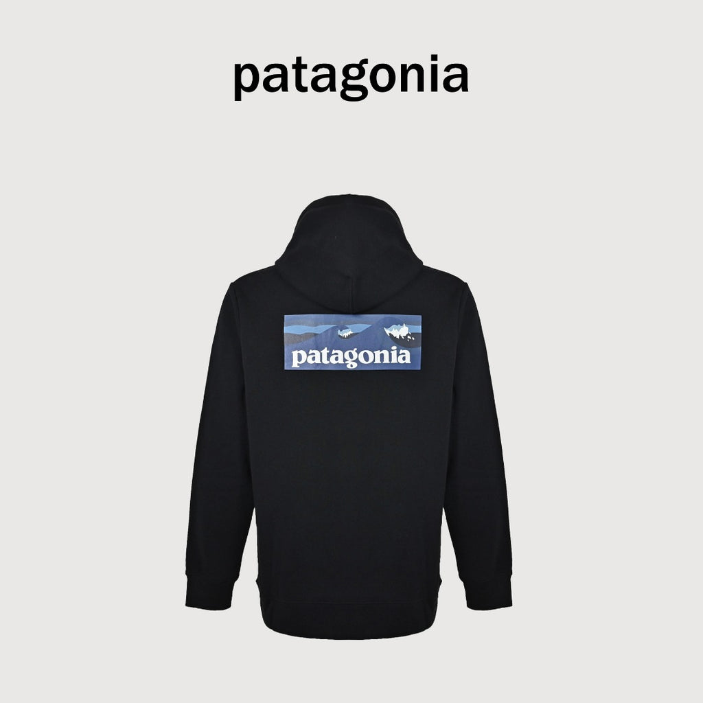 Patagonia Wave Graphic Pullover Hoodie - Black