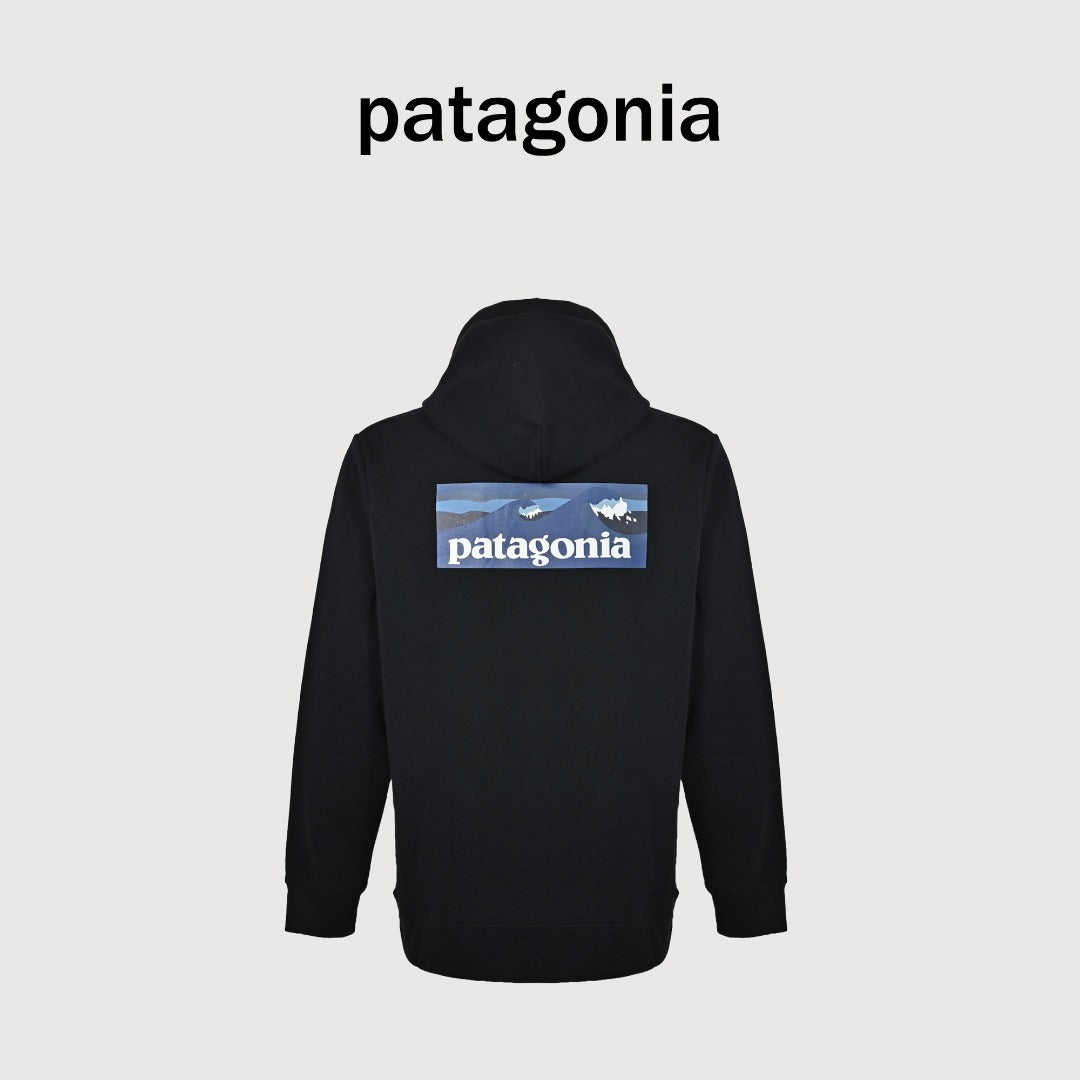 Patagonia Wave Graphic Pullover Hoodie - Black
