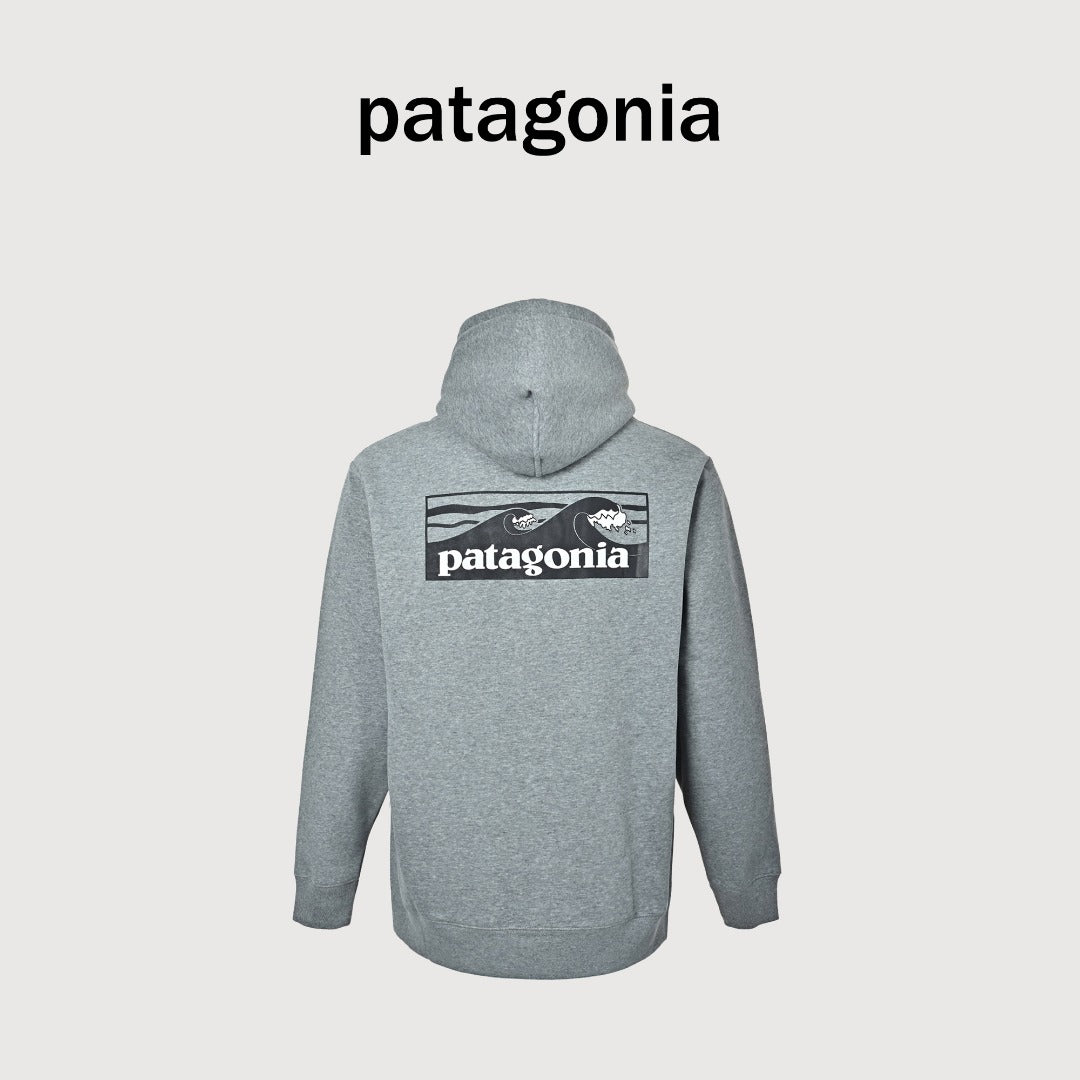 Patagonia Wave Graphic Pullover Hoodie - Gray
