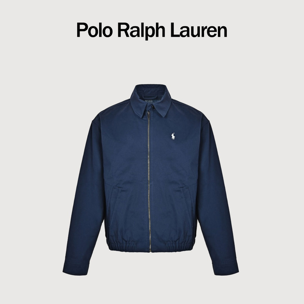 Ralph Lauren Pony-Embroidered Collared Zip-Up Jacket - Navy