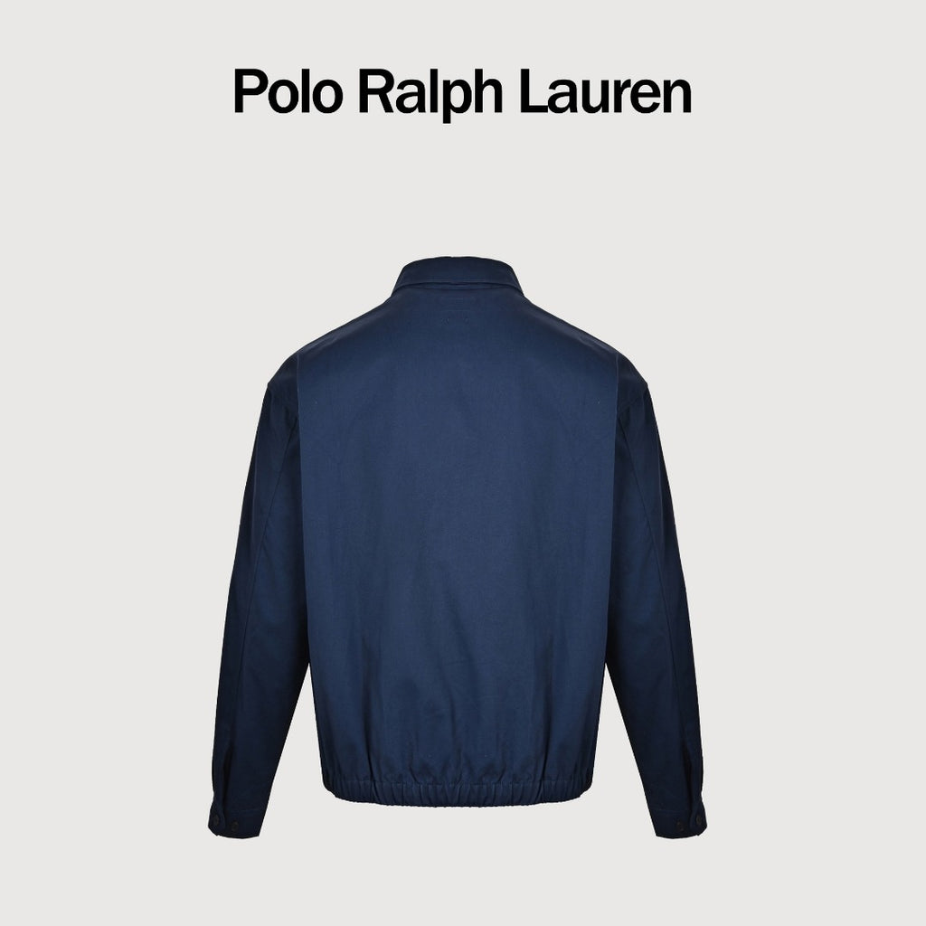 Ralph Lauren Pony-Embroidered Collared Zip-Up Jacket - Navy