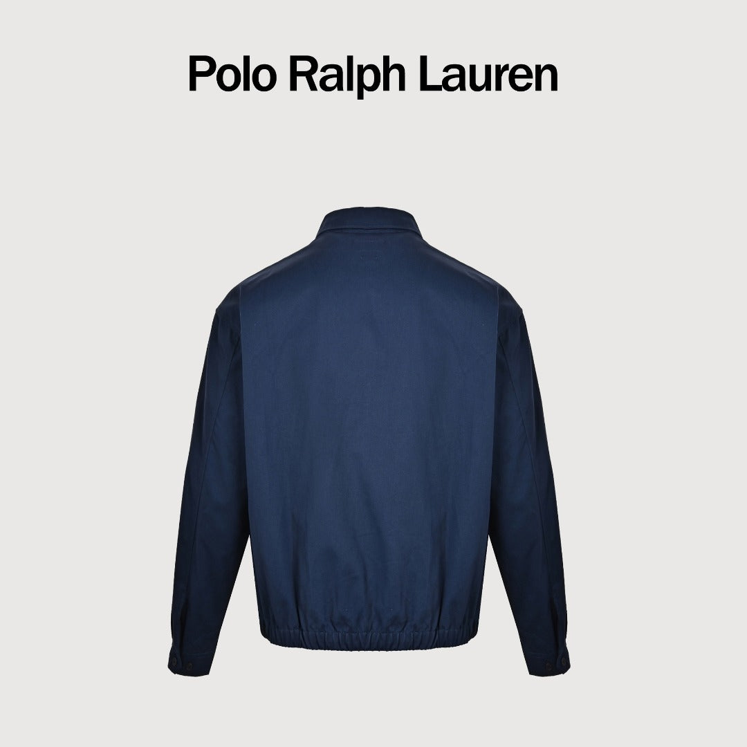 Ralph Lauren Pony-Embroidered Collared Zip-Up Jacket - Navy