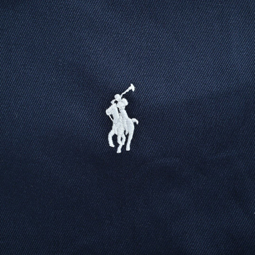 Ralph Lauren Pony-Embroidered Collared Zip-Up Jacket - Navy