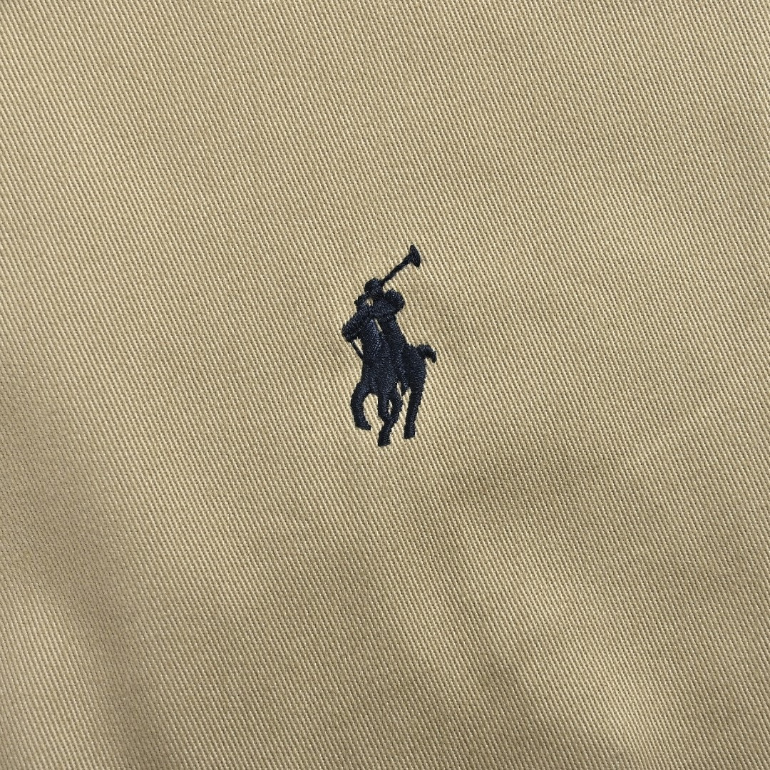 Ralph Lauren Pony-Embroidered Collared Zip-Up Jacket - Khaki