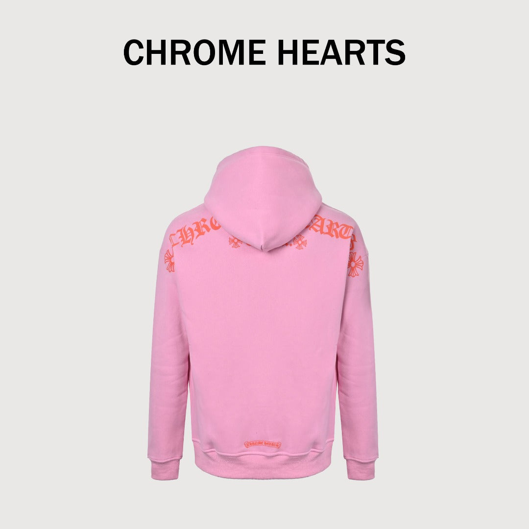 Chrome Hearts Graphic Pullover Hoodie - Pink
