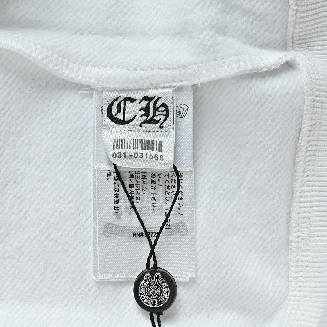 Chrome Hearts Horseshoe Print Zip-Up Hoodie - White and Pink