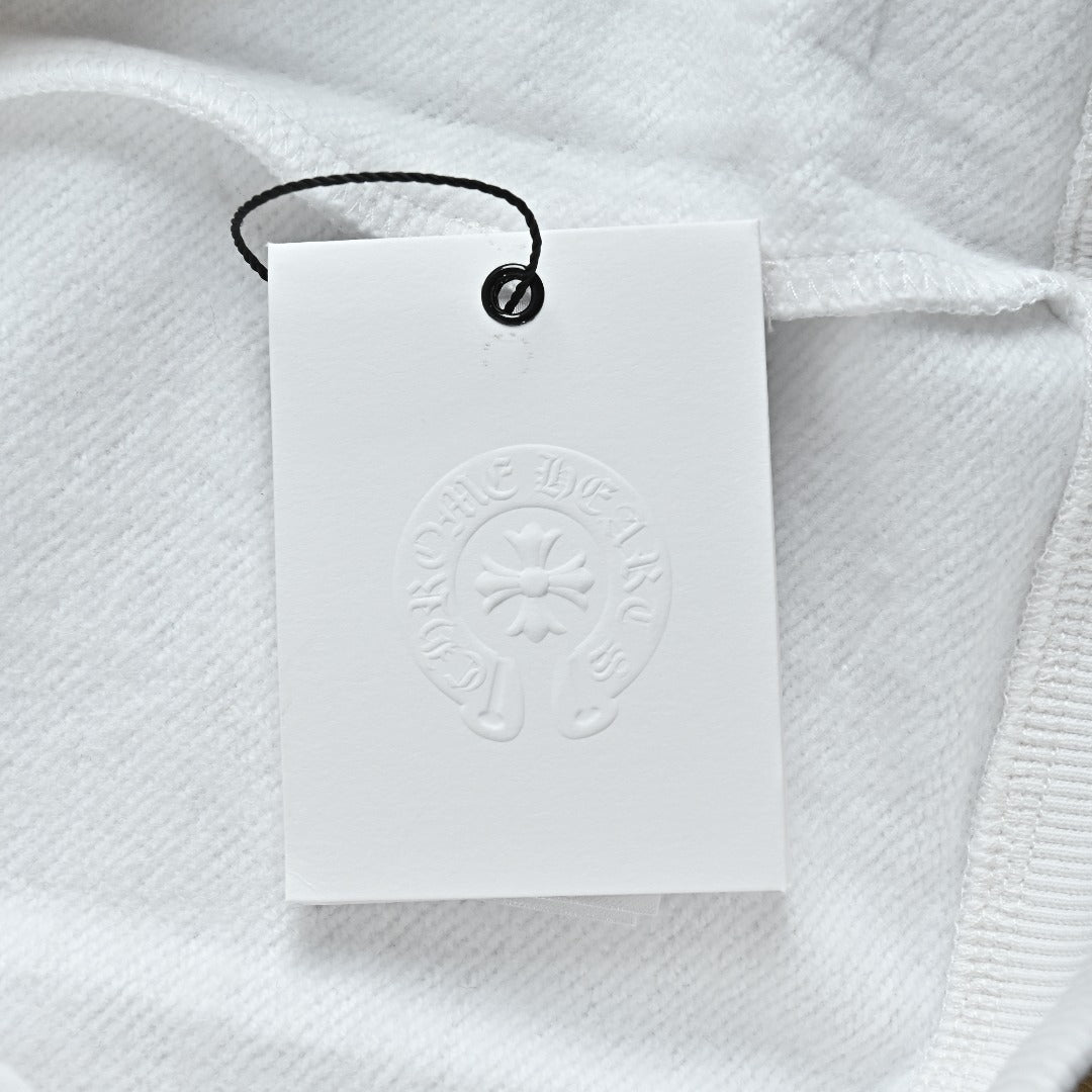 Chrome Hearts Horseshoe Print Zip-Up Hoodie - White and Pink