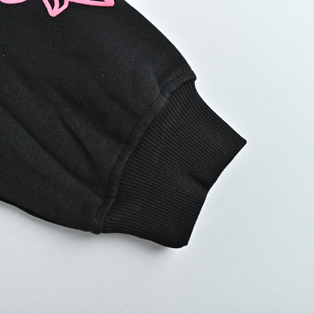 Chrome Hearts Horseshoe Print Zip-Up Hoodie - Black and Pink