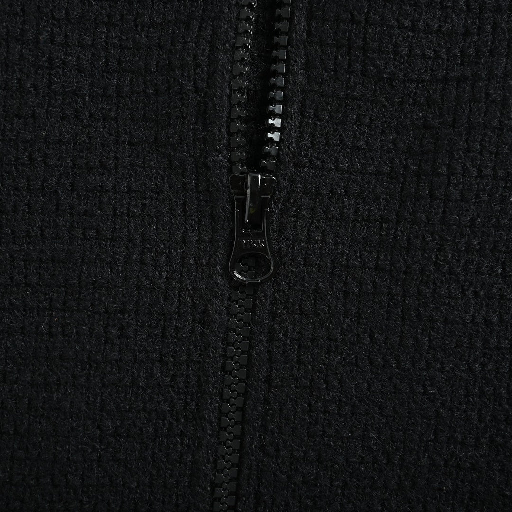 Stone Island Waffle-Knit Zip-Up Sweater Jacket - Black