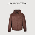 Louis Vuitton Monogram-Embossed Suede-Effect Hooded Jacket - Brown