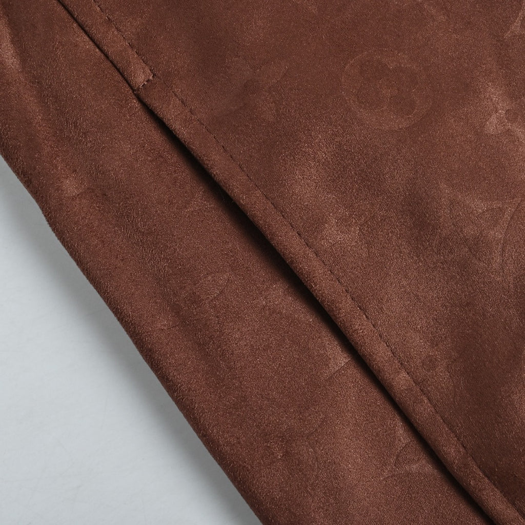 Louis Vuitton Monogram-Embossed Suede-Effect Hooded Jacket - Brown