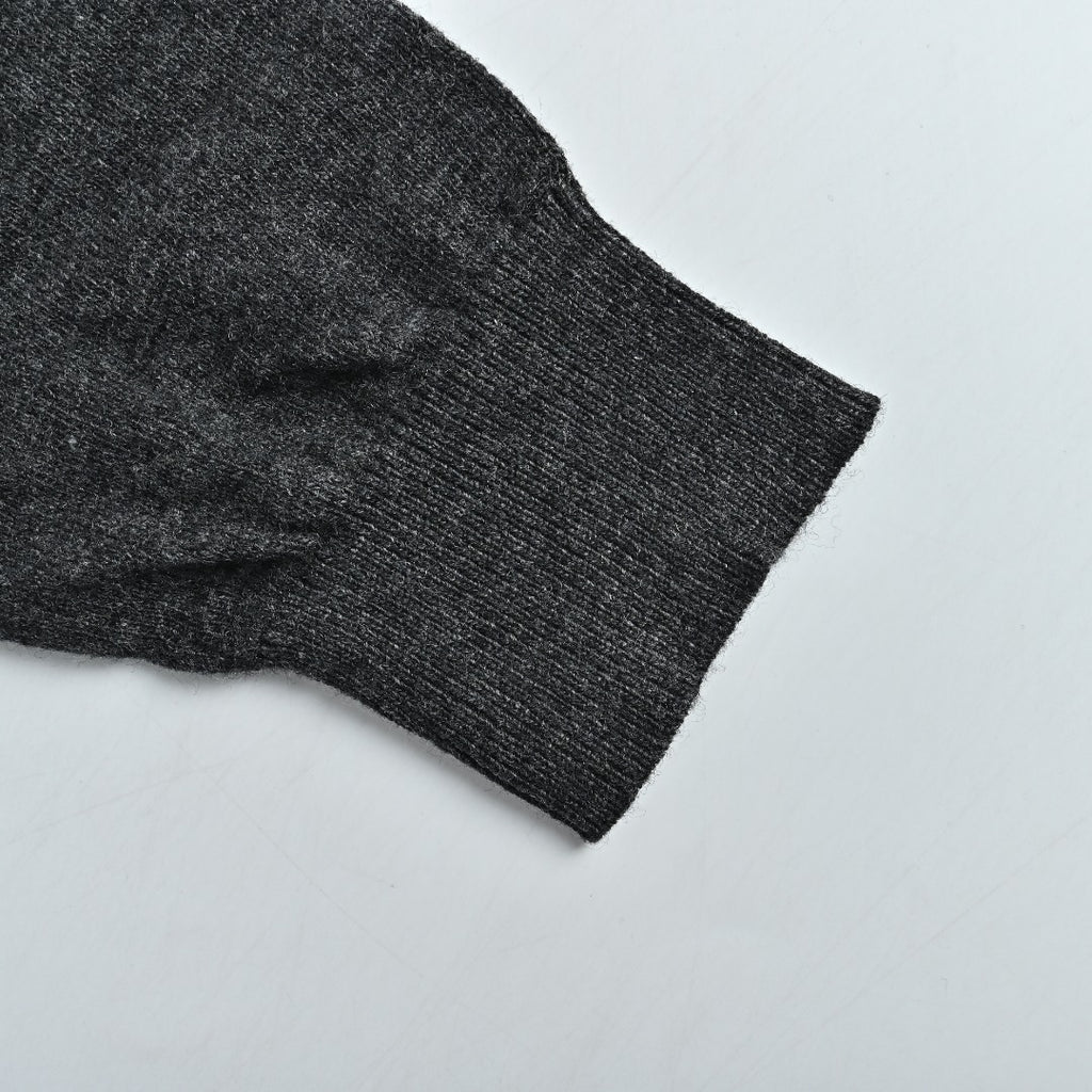 Moncler Sleeve Badge V-Neck Knit Polo Sweater - Black
