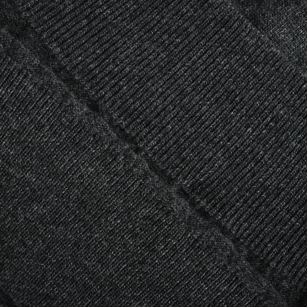 Moncler Sleeve Badge V-Neck Knit Polo Sweater - Black