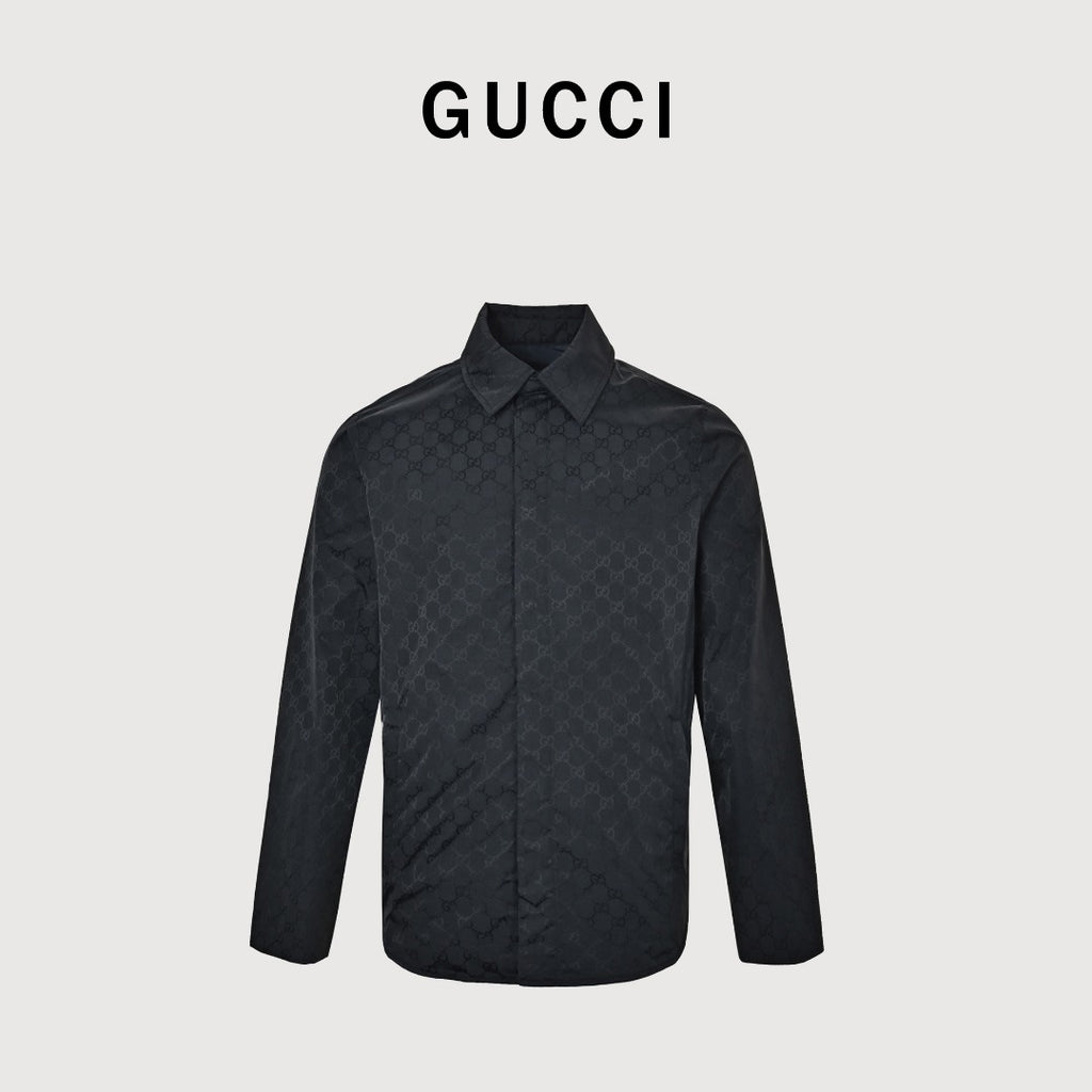 Gucci GG Jacquard Collared Jacket - Black