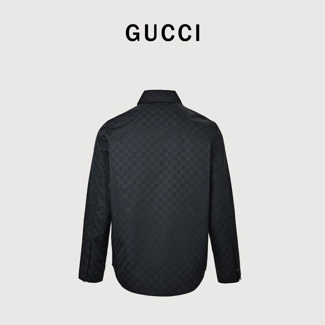 Gucci GG Jacquard Collared Jacket - Black