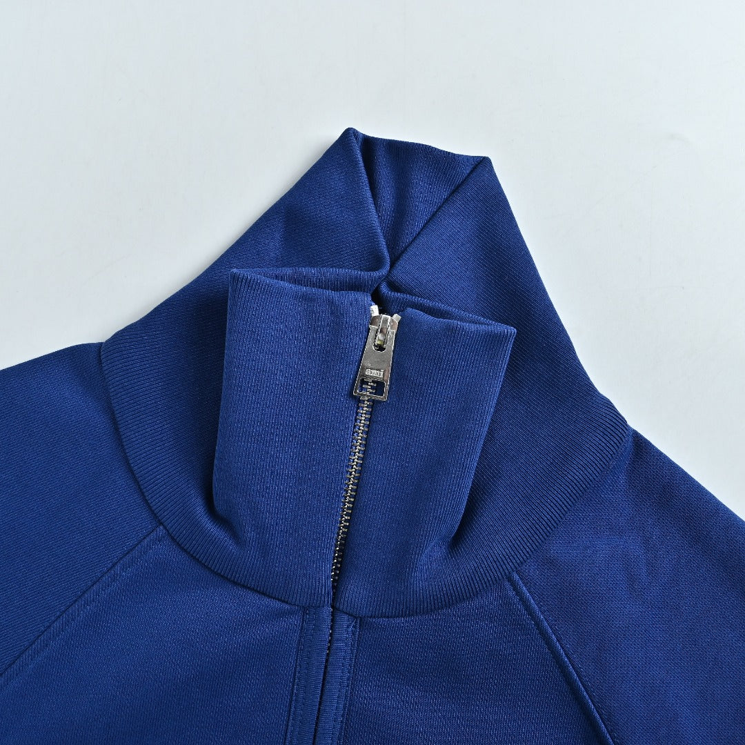 AMI Paris Slogan Half-Zip Sweatshirt - Royal Blue