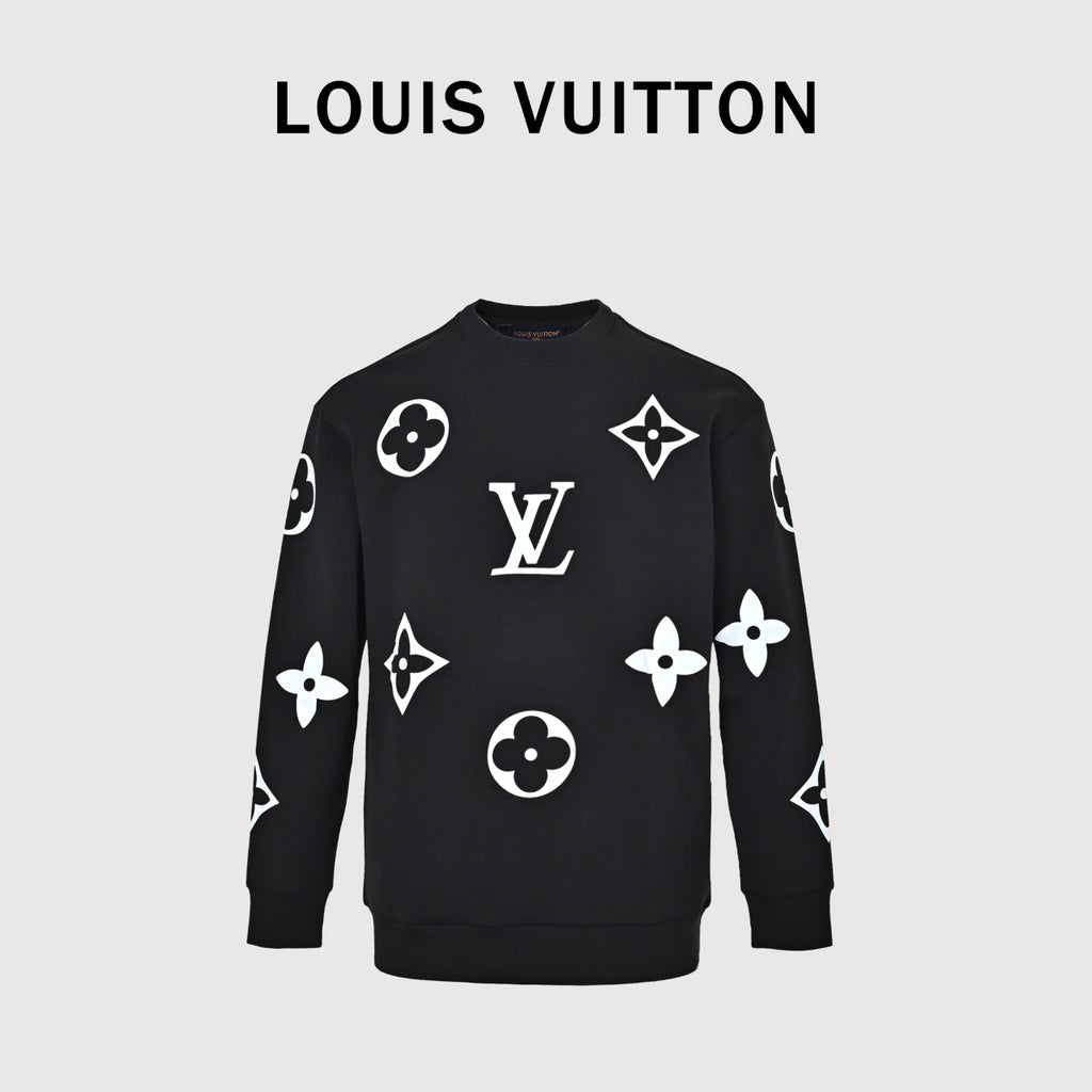 Louis Vuitton Monogram Graphic Crewneck Sweatshirt - Black