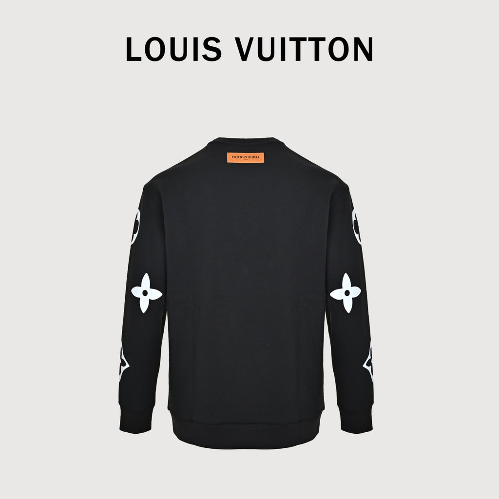 Louis Vuitton Monogram Graphic Crewneck Sweatshirt - Black