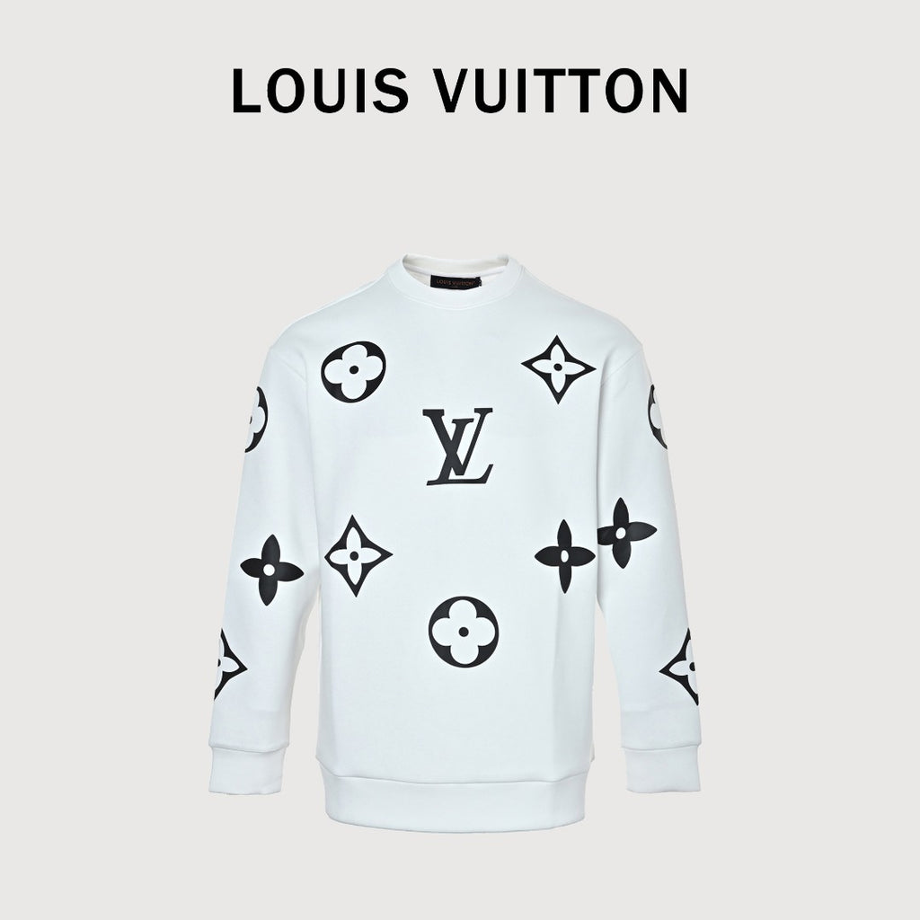 Louis Vuitton Monogram Graphic Crewneck Sweatshirt - White