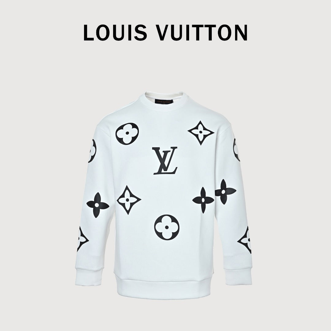 Louis Vuitton Monogram Graphic Crewneck Sweatshirt - White