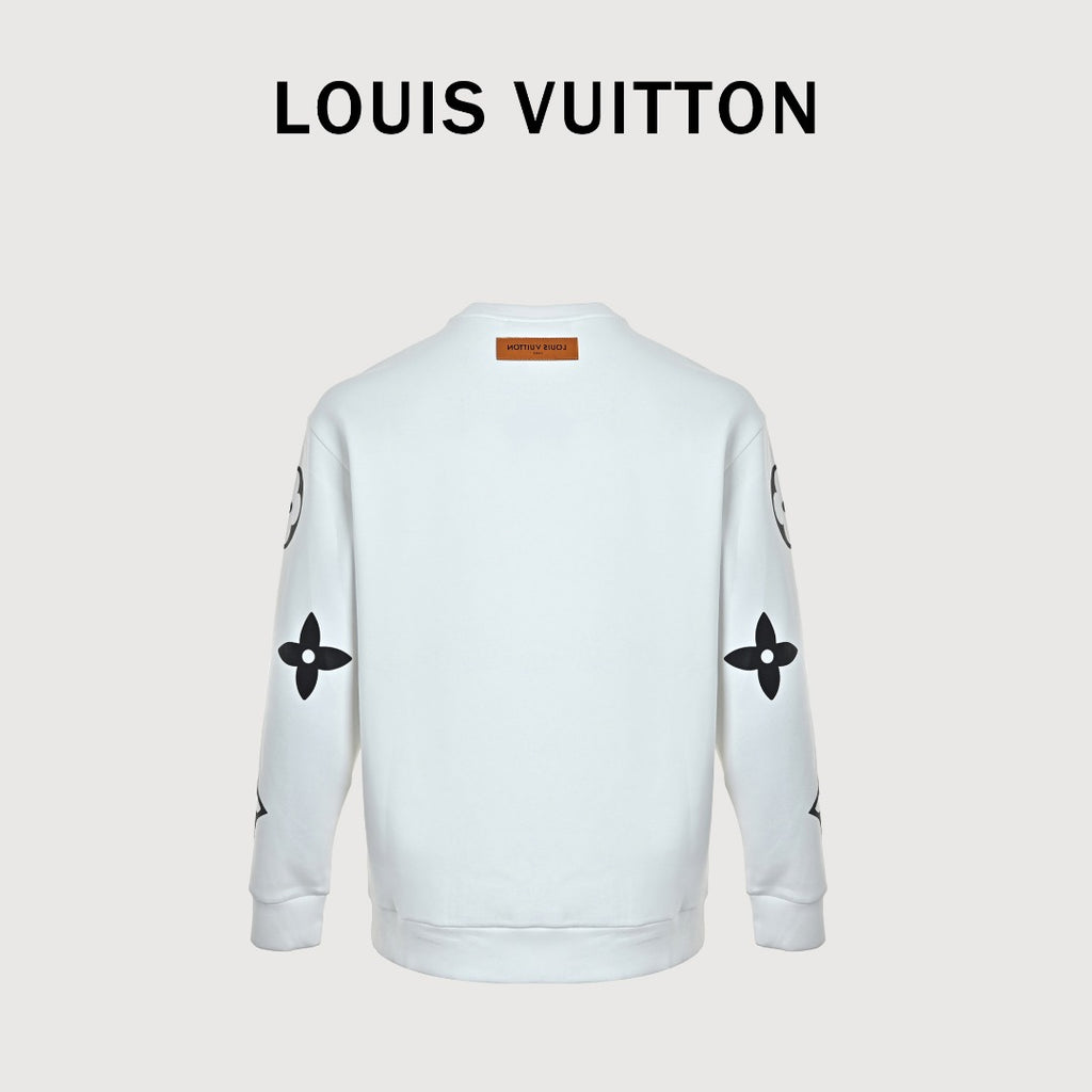 Louis Vuitton Monogram Graphic Crewneck Sweatshirt - White