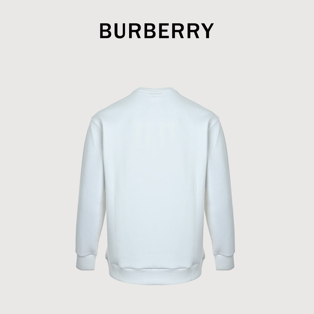 Burberry Multicolor Equestrian Knight Crewneck Sweatshirt - White