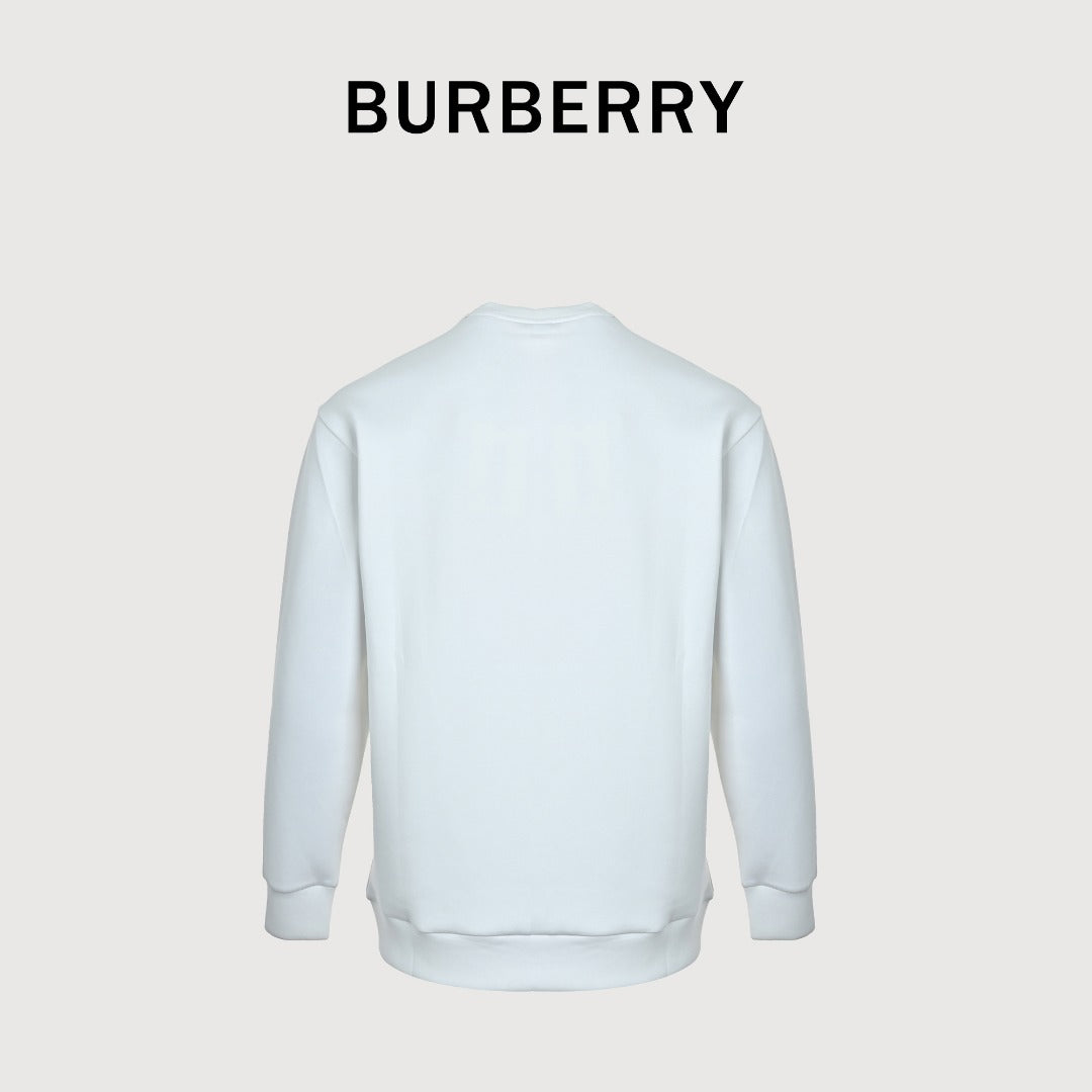 Burberry Multicolor Equestrian Knight Crewneck Sweatshirt - White